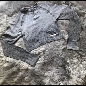 Cropped Gray Ombré Long Sleeve